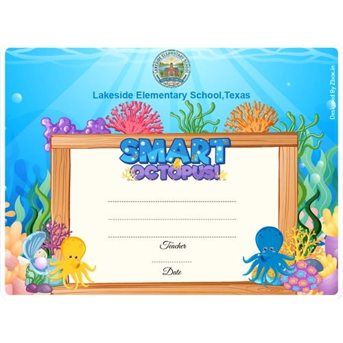 Smart Octopus Classroom Award Certificate